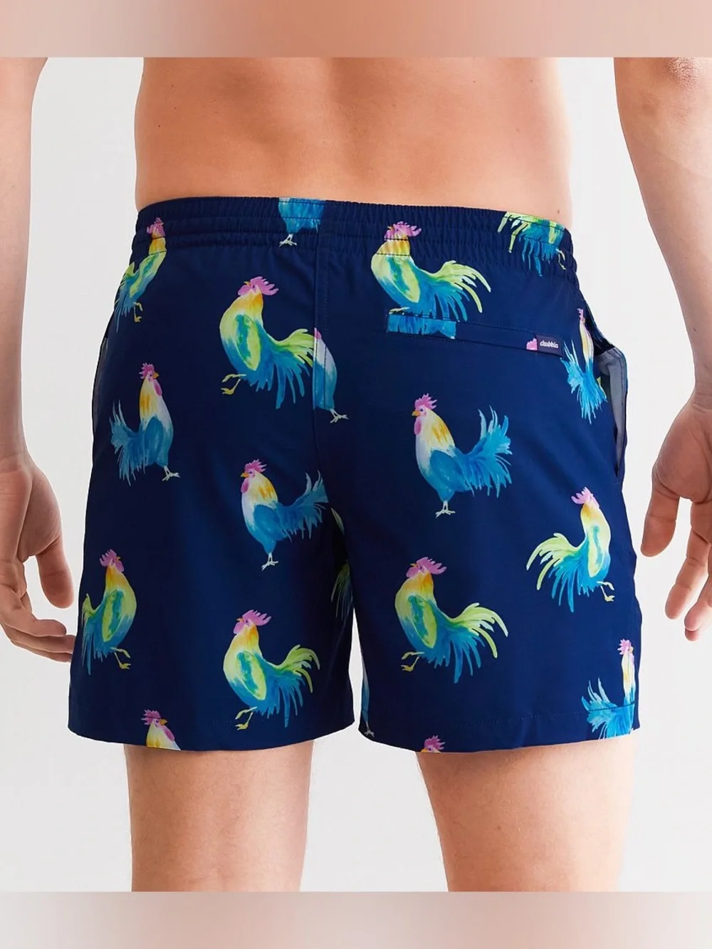 Chubbies The Fowl Plays 7” Stretch Swim Trunks Rooster Print Size S NWT